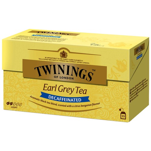 Alcampo TWININGS Té Earl Grey descafeinado 25 uds. 50 g