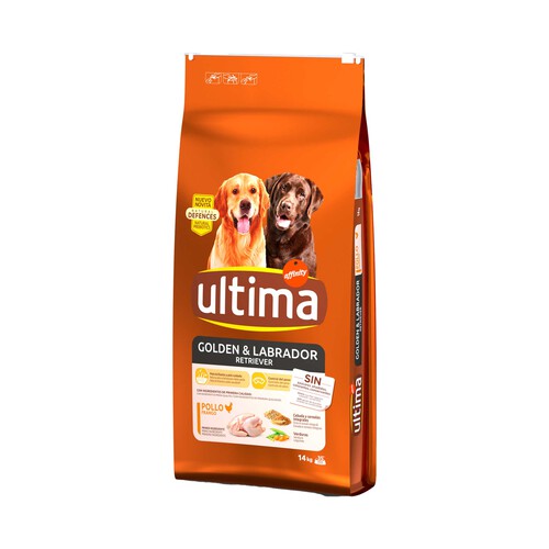Alcampo ULTIMA Comida para perros adultos seca a base de pollo arroz y cereales integrales ULTIMA GOLDEN & LABRADOR RETRIEVER Affinity 14 kg