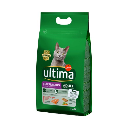 Alcampo ULTIMA Pienso para gatos esterilizados adultos sabor a salmón bolsa 3 kg