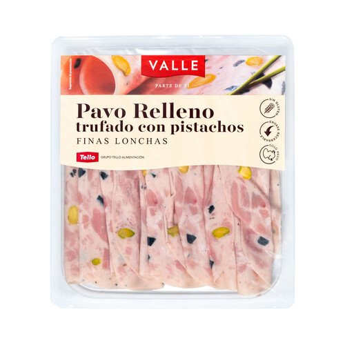 Alcampo VALLE Pavo relleno trufado con pistachos cortado en finas lonchas VALLE 120 g