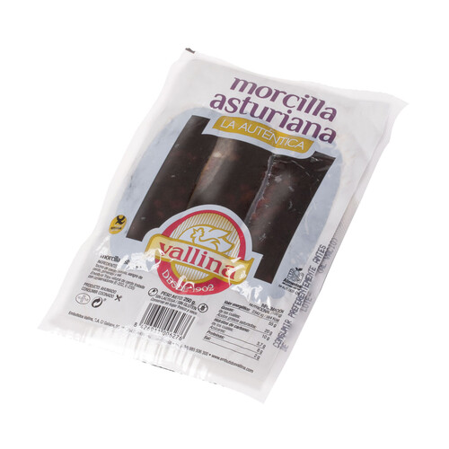 Alcampo VALLINA Morcilla asturiana ahumada elaborada sin gluen y sin lactosa VALLINA 250 g