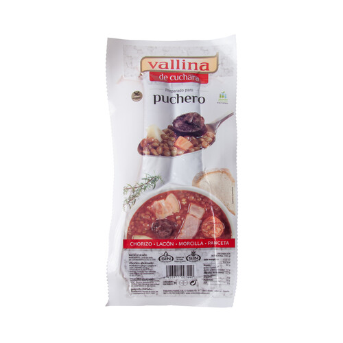 Alcampo Vallina Preparado para puchero con chorizo y morcilla ahumados y lacón y panceta curados 400 g
