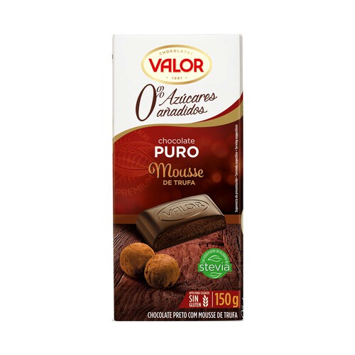 Alcampo VALOR Chocolate puro con mousse de trufa sin azúcar añadido 150 g
