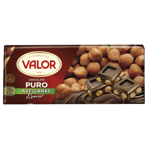 Alcampo VALOR Chocolate puro negro con avellanas 250 g