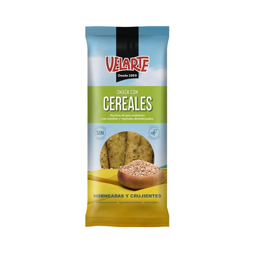 Alcampo VELARTE Barritas de pan crujiente con semillas y vegetales 80 g