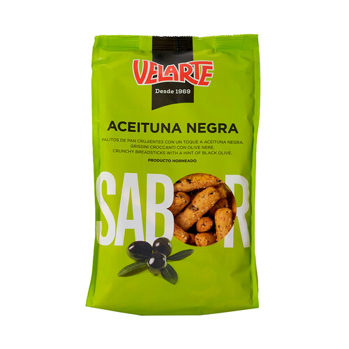 Alcampo VELARTE Palitos crujientes aceituna negra 180 g