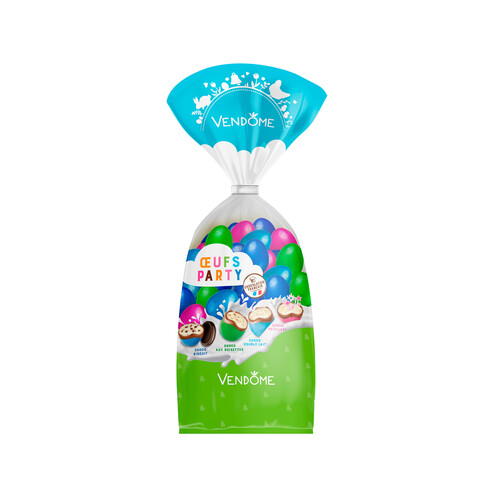 Alcampo VENDOME Mini huevos de Pascua con 4 rellenos diferentes 450 g