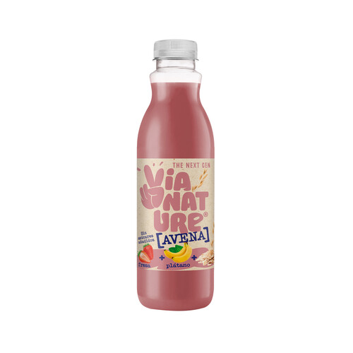 Alcampo VIA NATURE Bebida de avena fresa y platano 750 ml