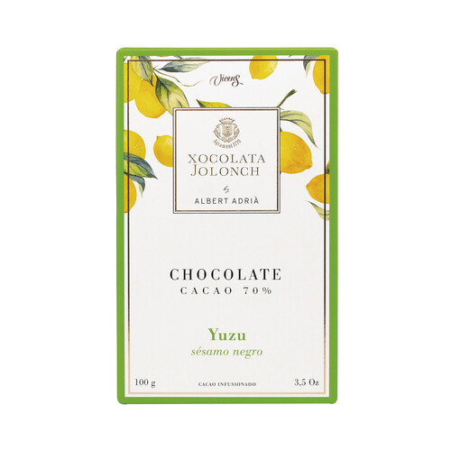 Alcampo VICENS Chocolate negro 70% con yuzu y sésamo negro 100 g