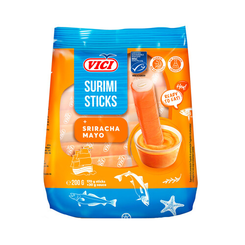 Alcampo VICI Surimi palitos + salsa paprika 170 g. + 30 g