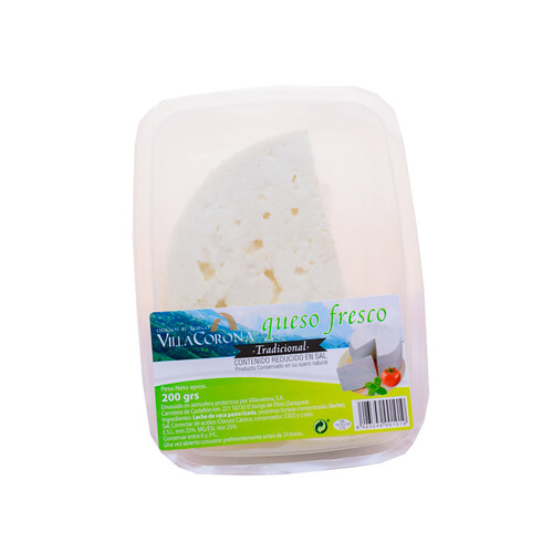 Alcampo VILLACORONA Queso fresco tradicional reducido en sal VILLACORONA 200 g