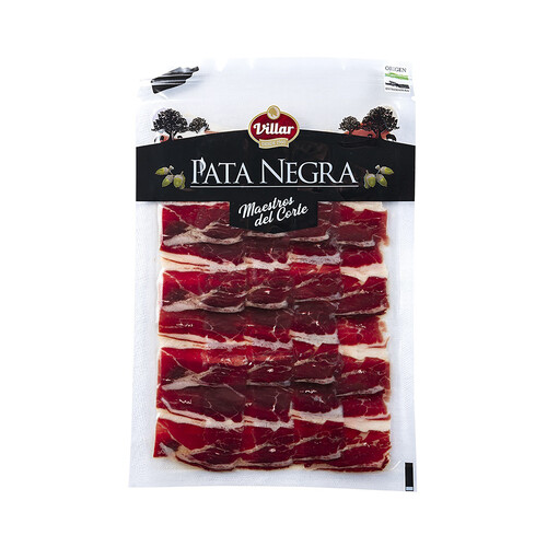 Alcampo VILLAR Maestros del corte Paleta de bellota ibérica (100% raza ibérica) cortada en lonchas 90 g