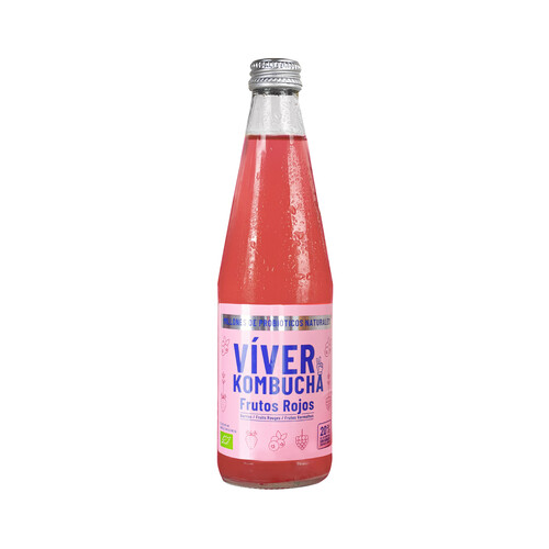 Alcampo VIVER Kombucha ecológica sabor a frutos rojos con probióticos naturales 330 ml