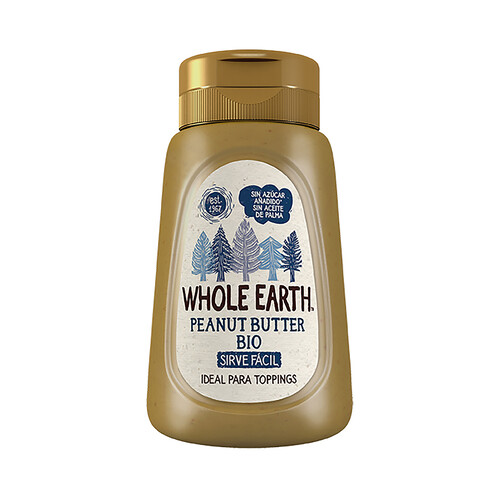Alcampo WHOLE EARTH Crema ecológica 100% cacahuete sirve fácil sin azúcar añadido 320 g