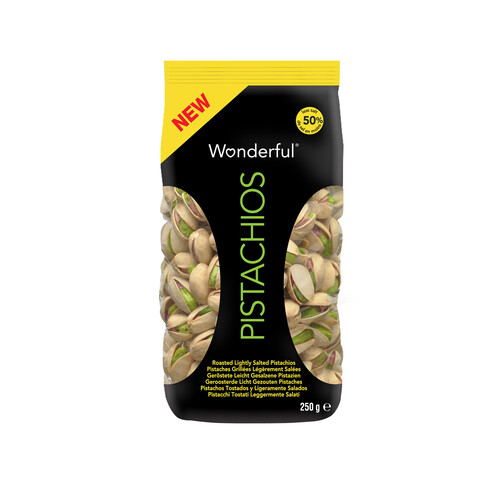Alcampo WONDERFUL Pistachos 50% reducción sal WONDERFUL 250 g