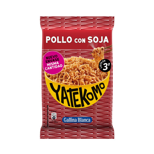 Alcampo YATEKOMO Fideos Orientales con sabor a pollo con soja bolsa de 79 g