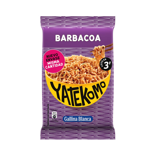 Alcampo YATEKOMO Fideos Orientales con sabor barbacoa 82 g