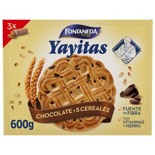 Alcampo YAYITAS de Fontaneda Galletas de desayuno con chocolate y 5 cereales 600 g