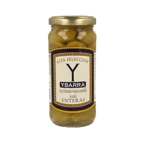 Alcampo YBARRA Aceitunas verdes manzanilla enteras con hueso YBARRA frasco de 120 g