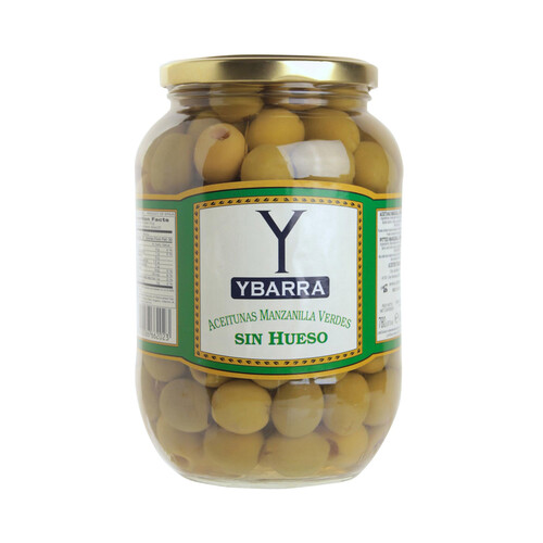 Alcampo YBARRA Aceitunas verdes manzanilla sin hueso YBARRA bote de 400 g