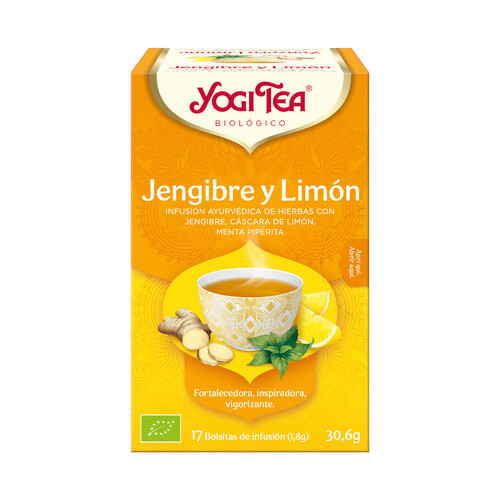 Alcampo YOGI TEA Infusión BIO jenjibre limón BIO 17 uds. 30 6 g