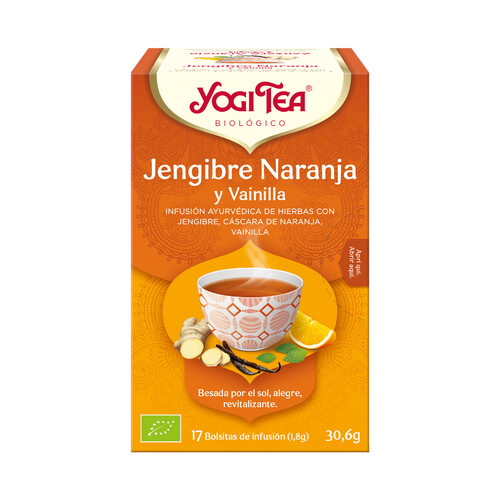 Alcampo YOGI TEA Infusión de té de jengibre y naranja BIO 17 uds. 30 6 g