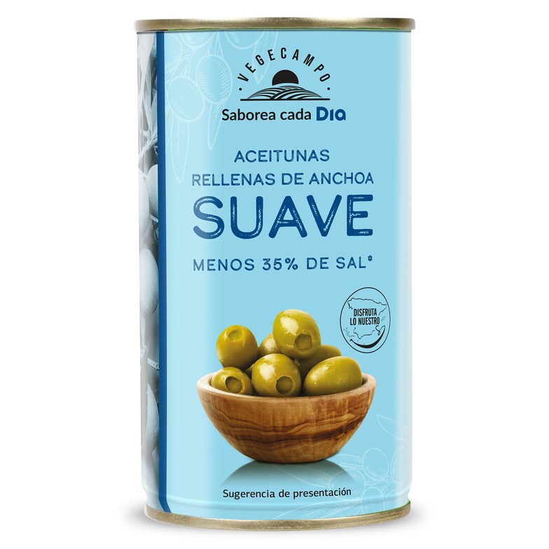 Dia Aceitunas rellenas de anchoa suave Vegecampo de Dia lata 150 g