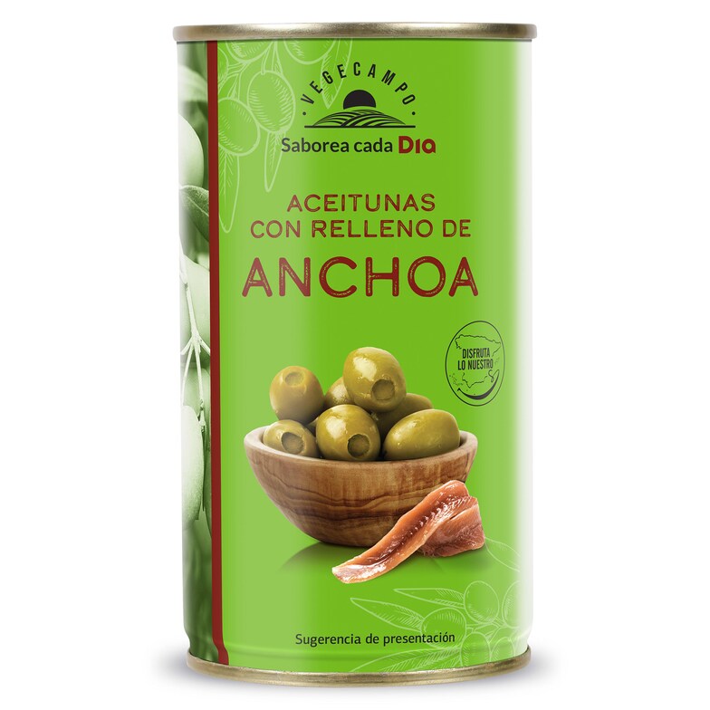 Dia Aceitunas rellenas de anchoa Vegecampo de Dia lata 150 g