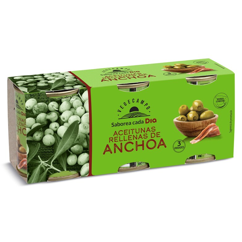 Dia Aceitunas rellenas de anchoa Vegecampo de Dia lata 3 x 50 g
