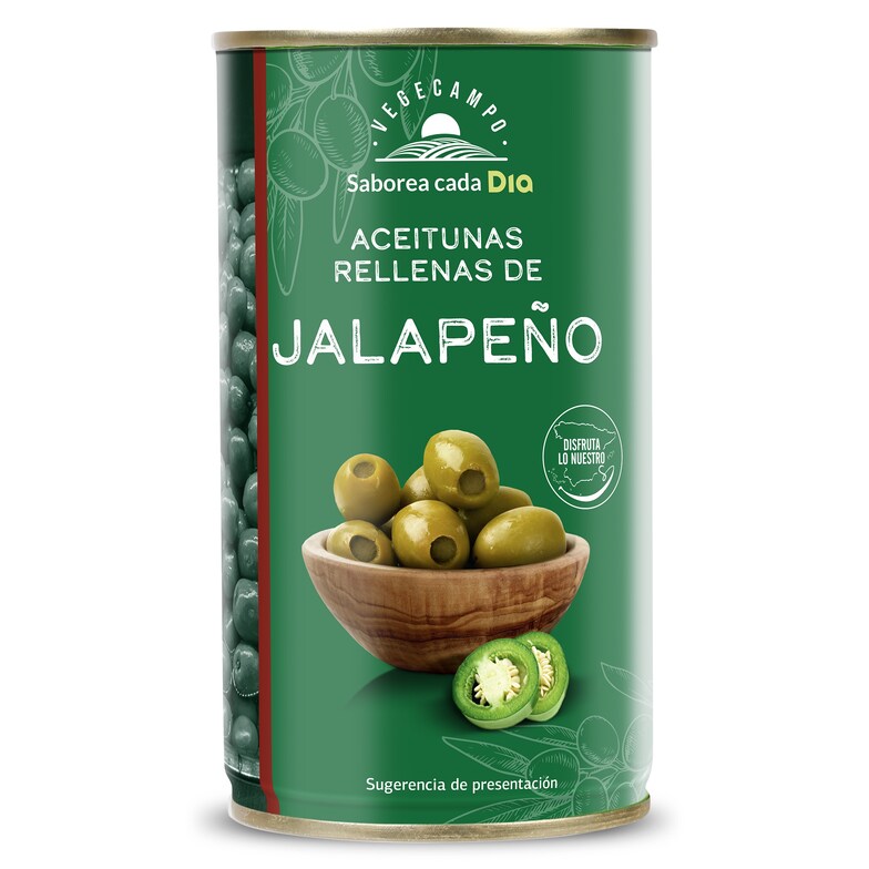 Dia Aceitunas rellenas de jalapeño Vegecampo de Dia lata 150 g