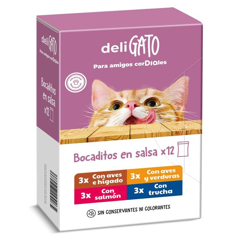 Dia Alimento para gato bocaditos en salsa Deligato Dia caja 1.2 Kg