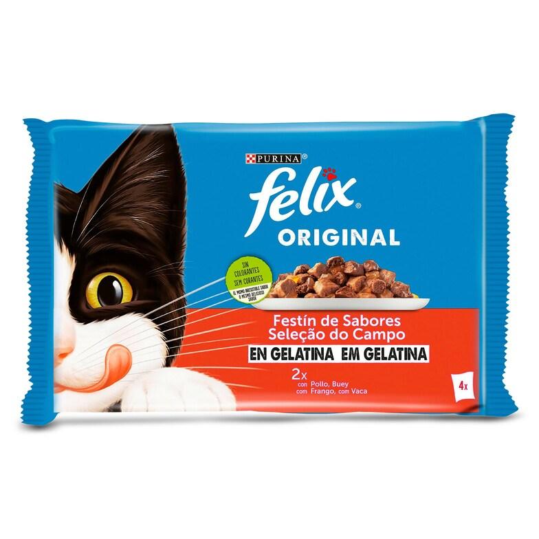 Dia Alimento para gatos en gelatina sabor carne Felix bolsa 340 g