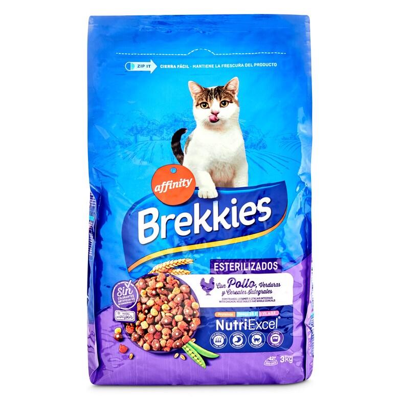 Dia Alimento para gatos esterilizados con pollo Brekkies bolsa 3 Kg