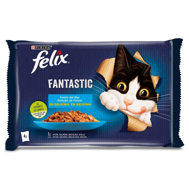 Dia Alimento para gatos fantastic sabor festín del mar 4 unidades Felix bolsa 340 g