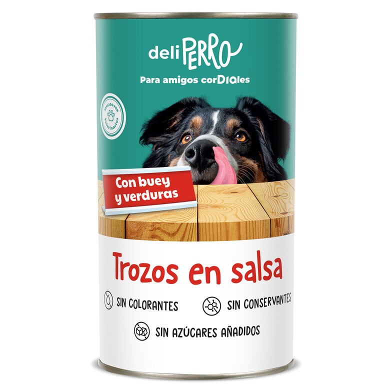 Dia Alimento Para Perros Trozos En Salsa Con Buey Y Verduras Deliperro De Dia Lata 1.25 Kg