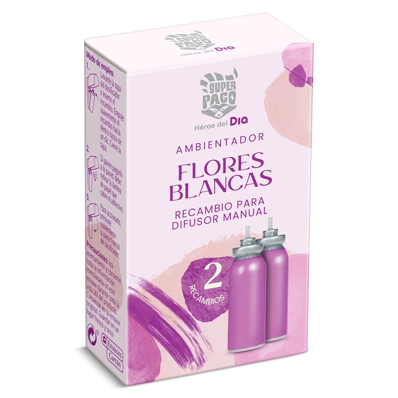 Dia Ambientador Flores Blancas Recambio Super Paco De Dia Caja 2 Unidades