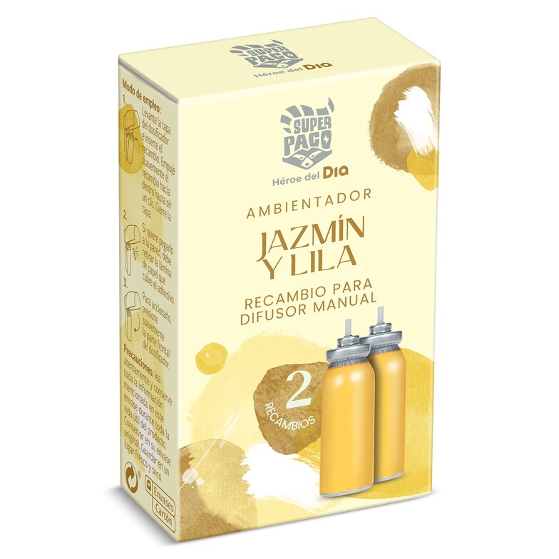 Dia Ambientador jazmín y lila recambio Super Paco de Dia caja 2 unidades