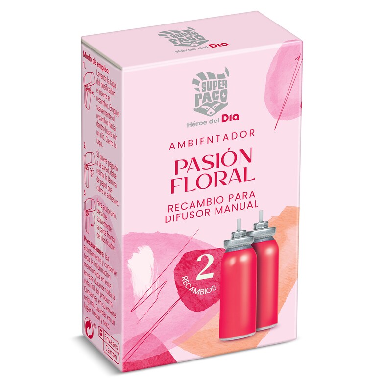 Dia Ambientador pasión floral recambio Super Paco de Dia caja 2 unidades