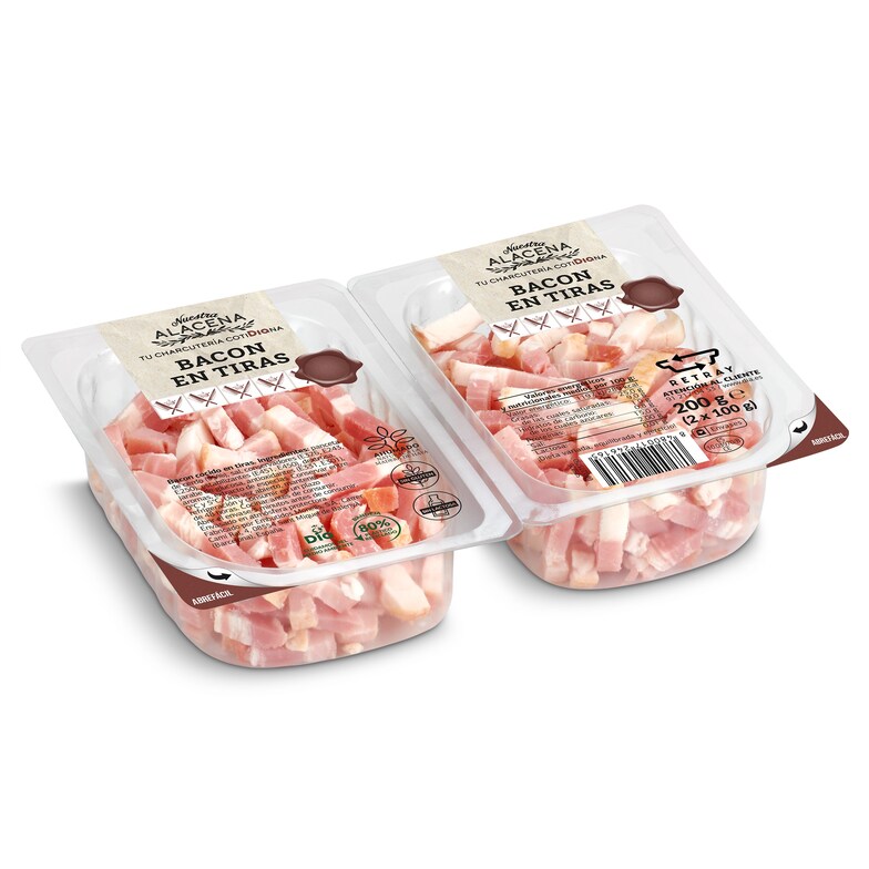 Dia Bacon en tiras Nuestra Alacena de Dia bandeja 2 x 100 g
