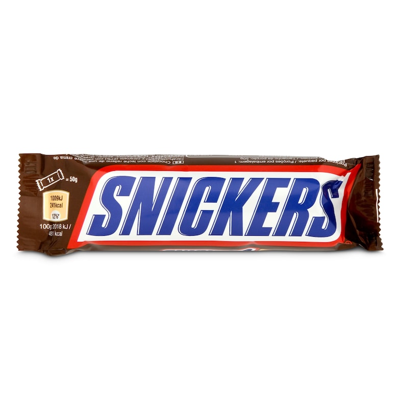Dia Barrita rellena de caramelo con cacahuetes Snickers 50 g