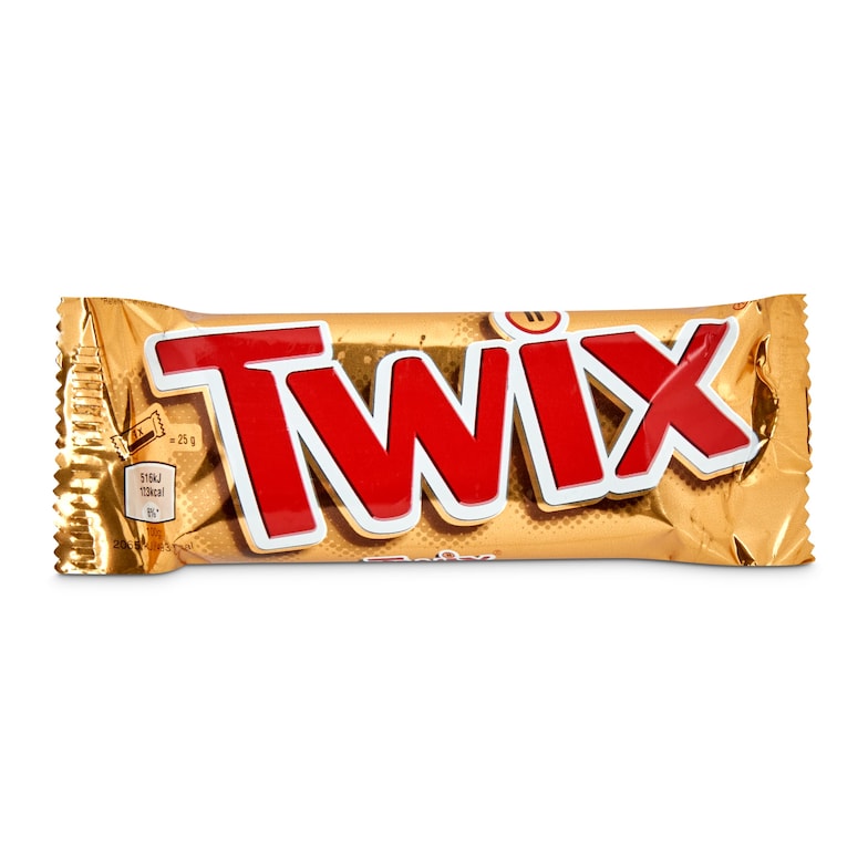 Dia Barritas de chocolate rellenas de caramelo y galleta Twix bolsa 50 g