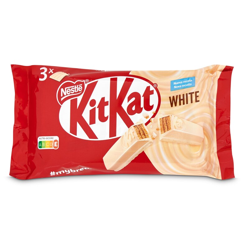 Dia Barritas de galleta recubiertas de chocolate blanco Kit Kat bolsa 3 x 41.5 g