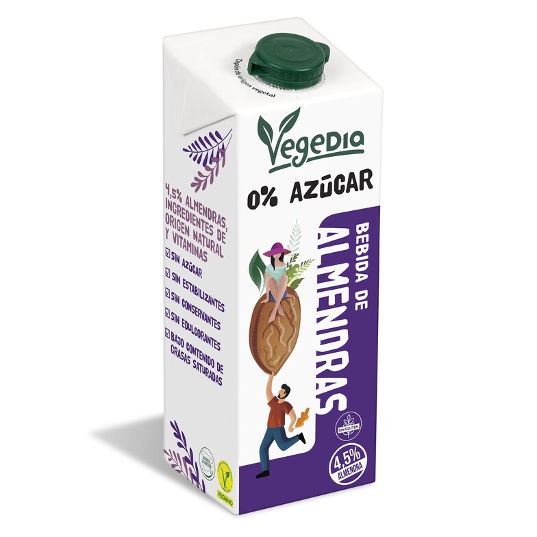 Dia Bebida de almendras 0% azúcares Vegedia brik 1 l