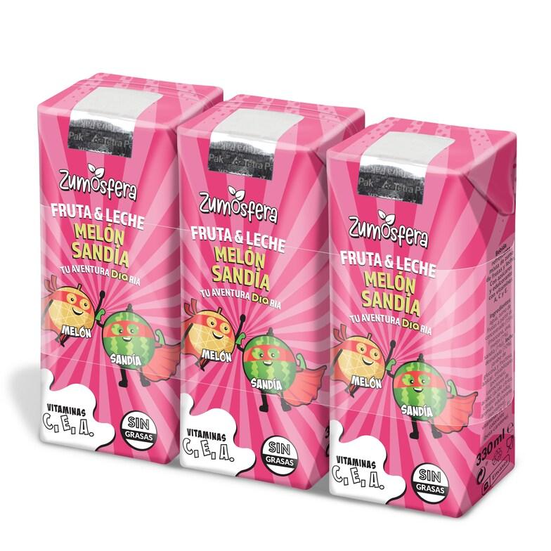 Dia Bebida de zumo de fruta con leche melón y sandía Zumosfera de Dia brik 3 x 330 ml