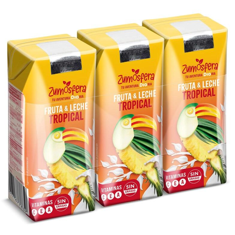Dia Bebida De Zumo De Frutas Con Leche Tropical Zumosfera De Dia Brik 3 X 330 Ml