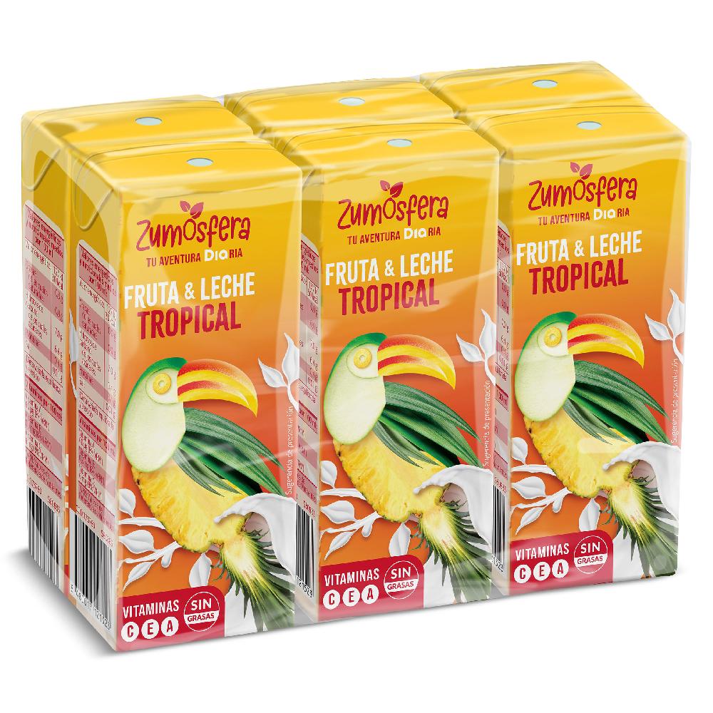 Dia Bebida De Zumo De Frutas Con Leche Tropical Zumosfera De Dia Brik 6 X 200 Ml