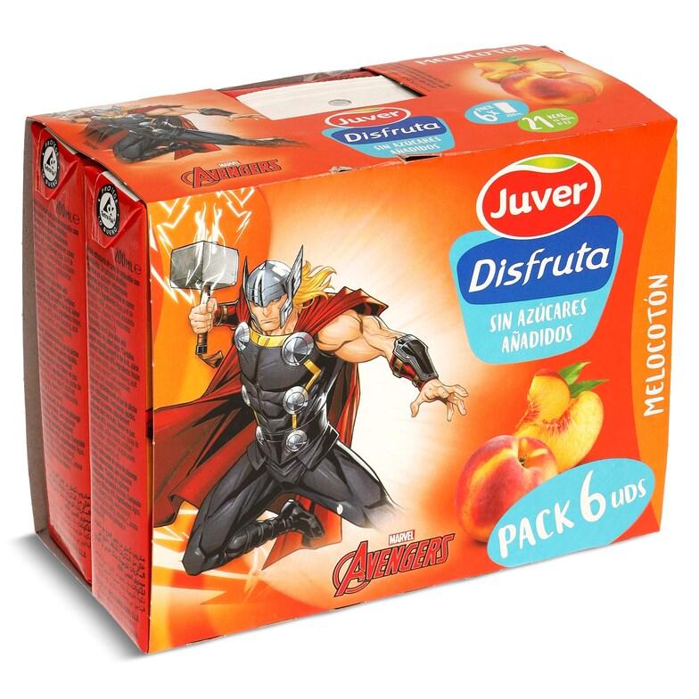 Dia Bebida de zumo de melocotón sin azúcares añadidos Juver Disfruta brik 6 x 200 ml