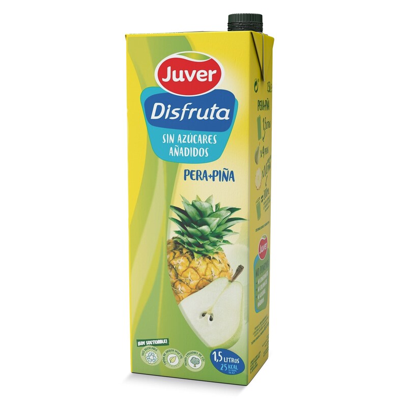 Dia Bebida de zumo de pera y piña sin azúcares añadidos Juver brik 1.5 l