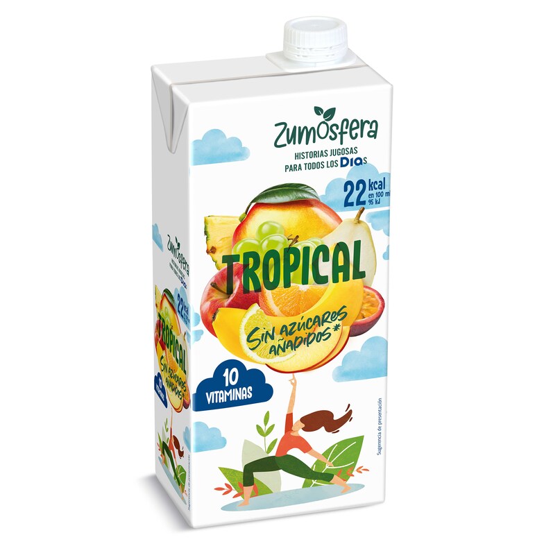 Dia Bebida de zumo tropical sin azúcares añadidos Zumosfera de Dia brik 1 l
