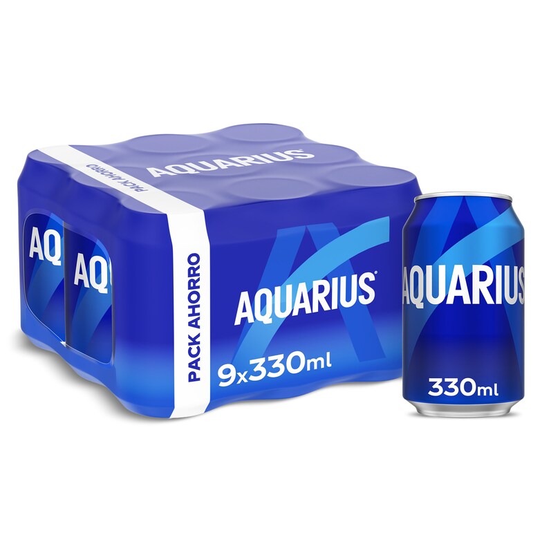 Dia Bebida refrescante de limón Aquarius lata 9 x 330 ml